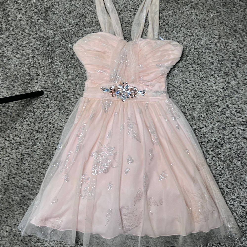 Sparkle Tulle Peach Party Dress